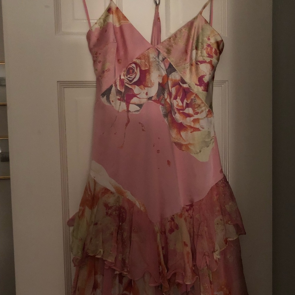 Just Cavalli New Flower Pink Dress Silk 6